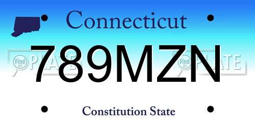 789MZN Connecticut License Plate