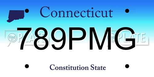 789PMG Connecticut License Plate