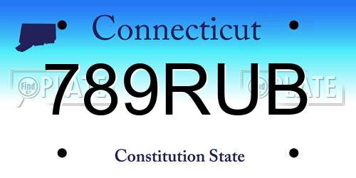 789RUB Connecticut License Plate