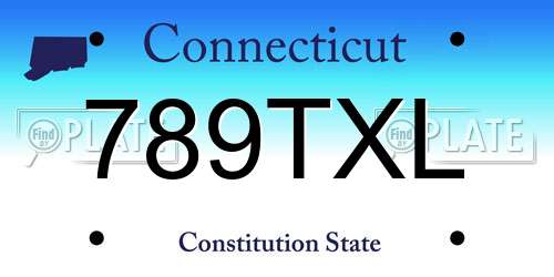 789TXL Connecticut License Plate
