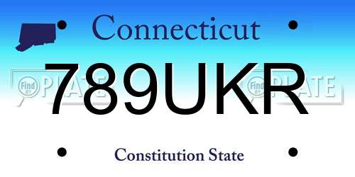 789UKR Connecticut License Plate