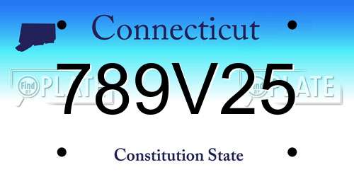 789V25 Connecticut License Plate