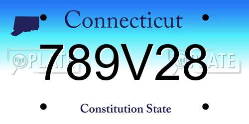 789V28 Connecticut License Plate