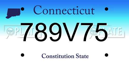 789V75 Connecticut License Plate