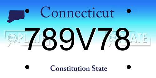 789V78 Connecticut License Plate