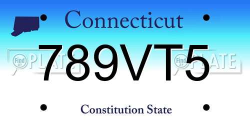 789VT5 Connecticut License Plate
