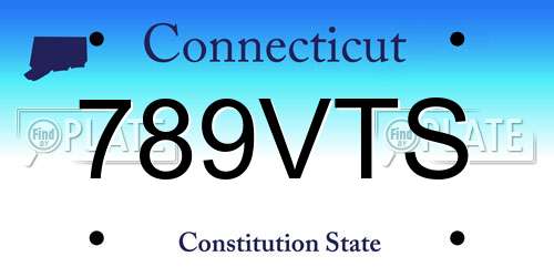 789VTS Connecticut License Plate