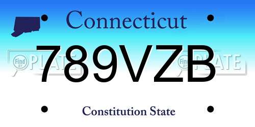 789VZB Connecticut License Plate