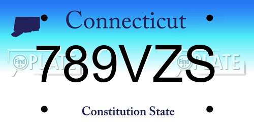 789VZS Connecticut License Plate