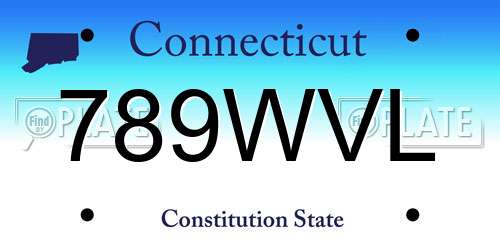 789WVL Connecticut License Plate