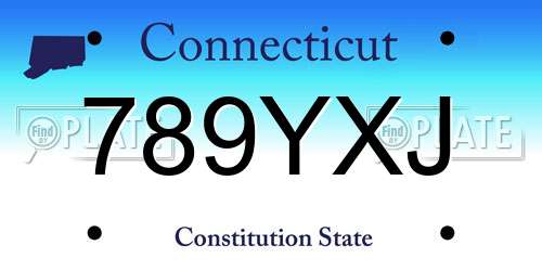 789YXJ Connecticut License Plate