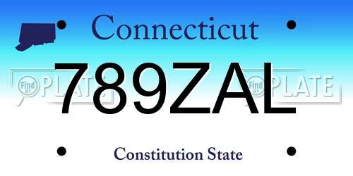 789ZAL Connecticut License Plate