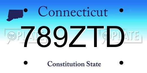 789ZTD Connecticut License Plate