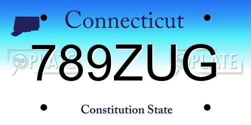 789ZUG Connecticut License Plate