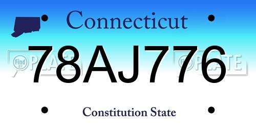 78AJ776 Connecticut License Plate