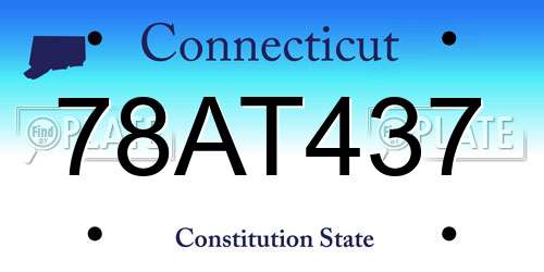 78AT437 Connecticut License Plate