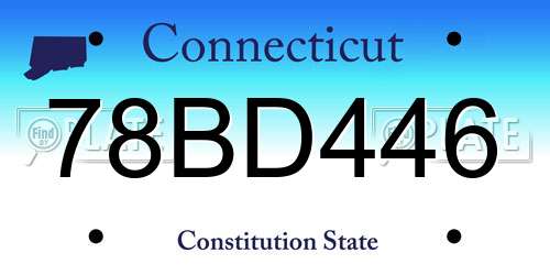 78BD446 Connecticut License Plate