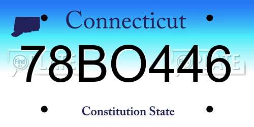 78BO446 Connecticut License Plate