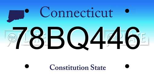 78BQ446 Connecticut License Plate
