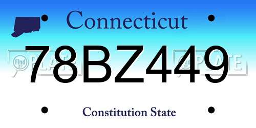 78BZ449 Connecticut License Plate