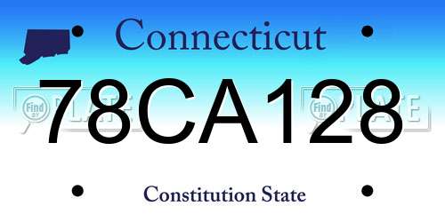 78CA128 Connecticut License Plate