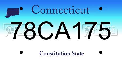 78CA175 Connecticut License Plate