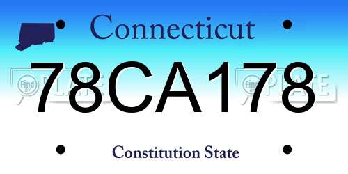 78CA178 Connecticut License Plate