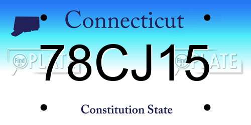 78CJ15 Connecticut License Plate