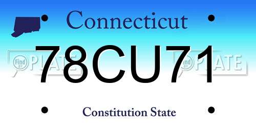 78CU71 Connecticut License Plate