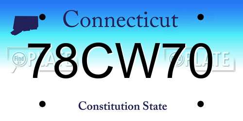 78CW70 Connecticut License Plate
