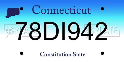 78DI942 Connecticut License Plate