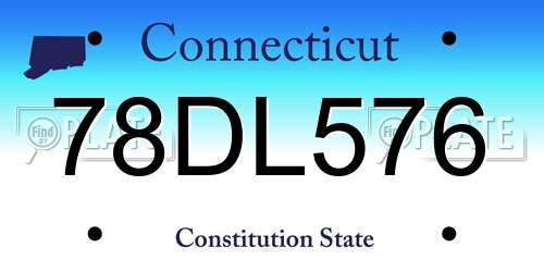 78DL576 Connecticut License Plate