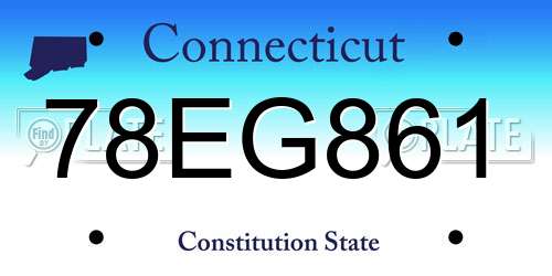 78EG861 Connecticut License Plate
