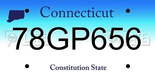 78GP656 Connecticut License Plate