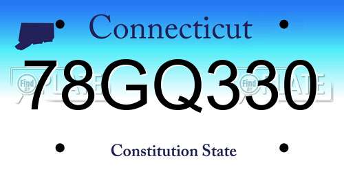78GQ330 Connecticut License Plate