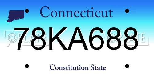 78KA688 Connecticut License Plate