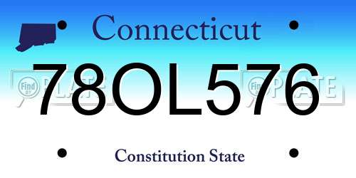 78OL576 Connecticut License Plate