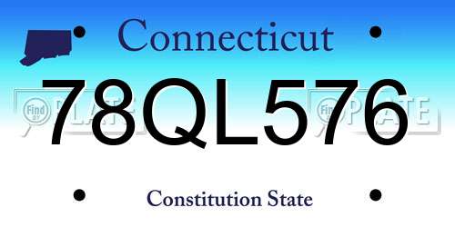78QL576 Connecticut License Plate