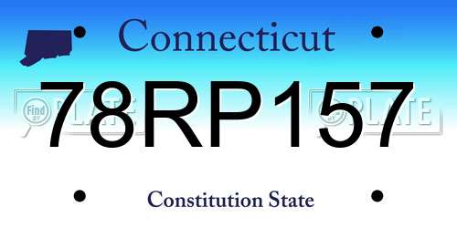 78RP157 Connecticut License Plate