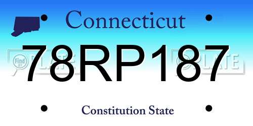 78RP187 Connecticut License Plate