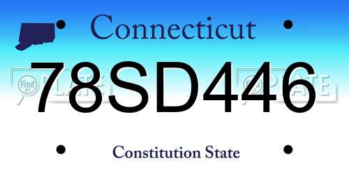 78SD446 Connecticut License Plate