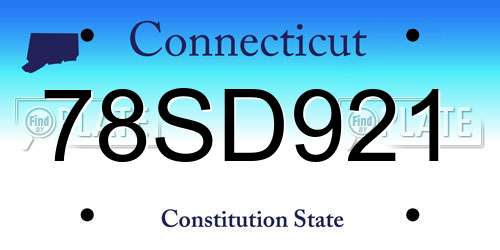 78SD921 Connecticut License Plate