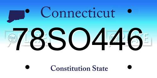 78SO446 Connecticut License Plate