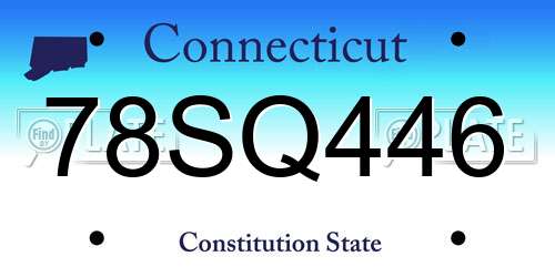 78SQ446 Connecticut License Plate