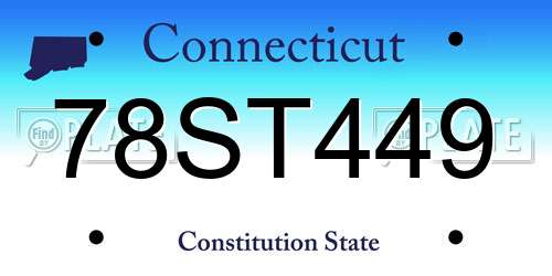 78ST449 Connecticut License Plate