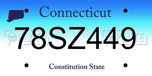 78SZ449 Connecticut License Plate
