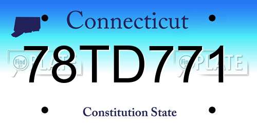 78TD771 Connecticut License Plate