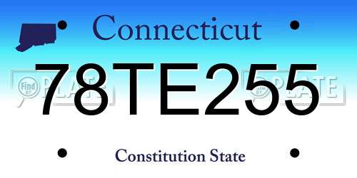 78TE255 Connecticut License Plate