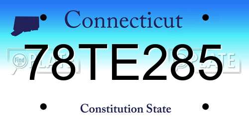 78TE285 Connecticut License Plate