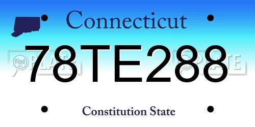 78TE288 Connecticut License Plate